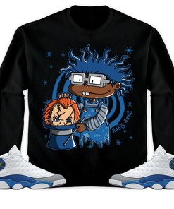Jordan 13 Retro French Blue Unisex Sweatshirt, Hoodie Black Magic, Shirt To Match Sneaker