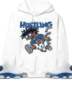 Jordan 13 Retro French Blue Unisex Sweatshirt, Hoodie Keep Hustling, Shirt To Match Sneaker