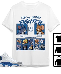 Jordan 13 Retro French Blue Unisex T-Shirt, Sweatshirt, Hoodie, Cat And Mouse Fighter, Shirt To Match Sneaker