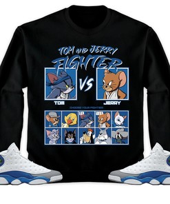 Jordan 13 Retro French Blue Unisex T-Shirt, Sweatshirt, Hoodie, Cat And Mouse Fighter, Shirt To Match Sneaker