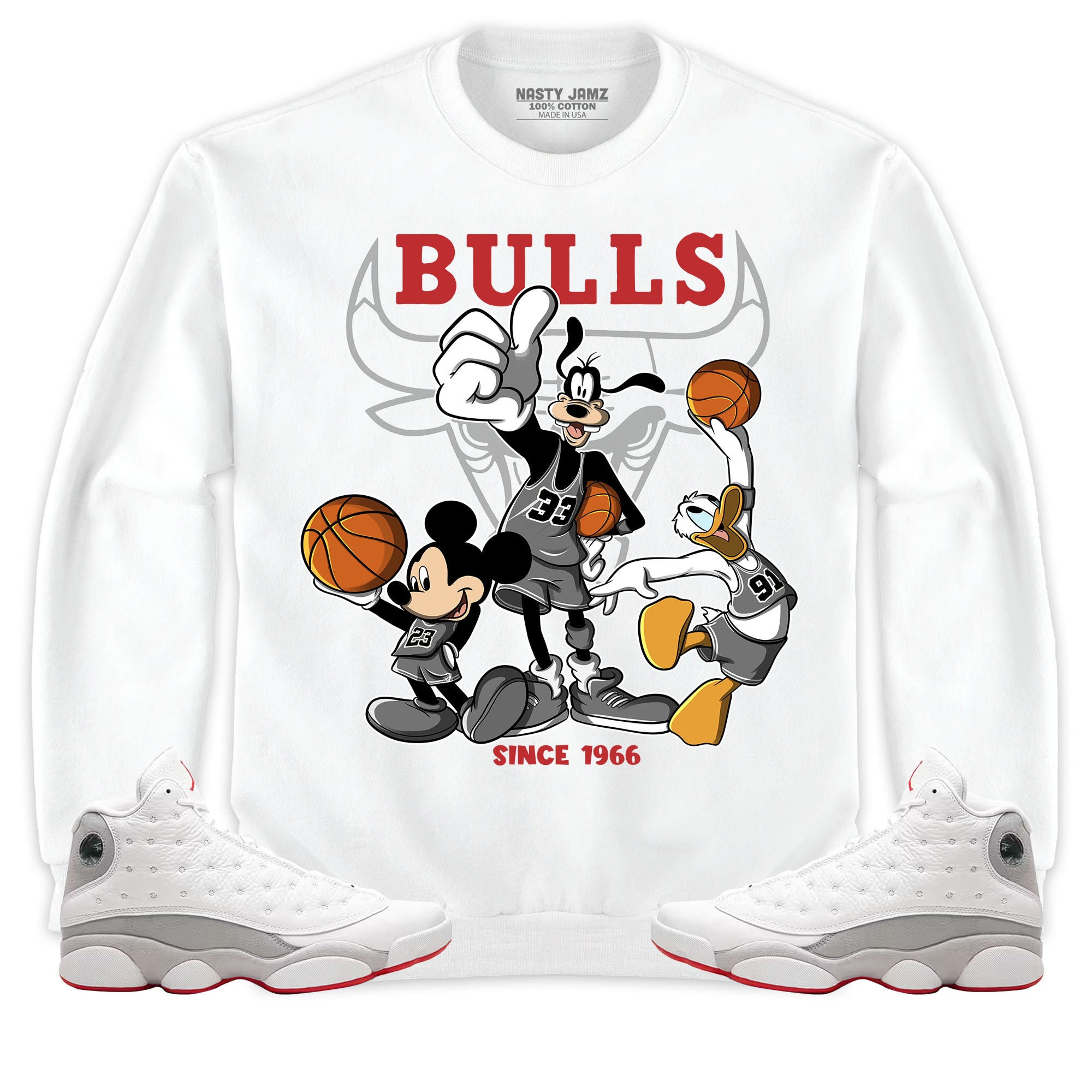 Jordan 13 Wolf Grey Unisex Sweatshirt, Hoodie Shirts Disney Basketball, Shirt To Match Sneaker