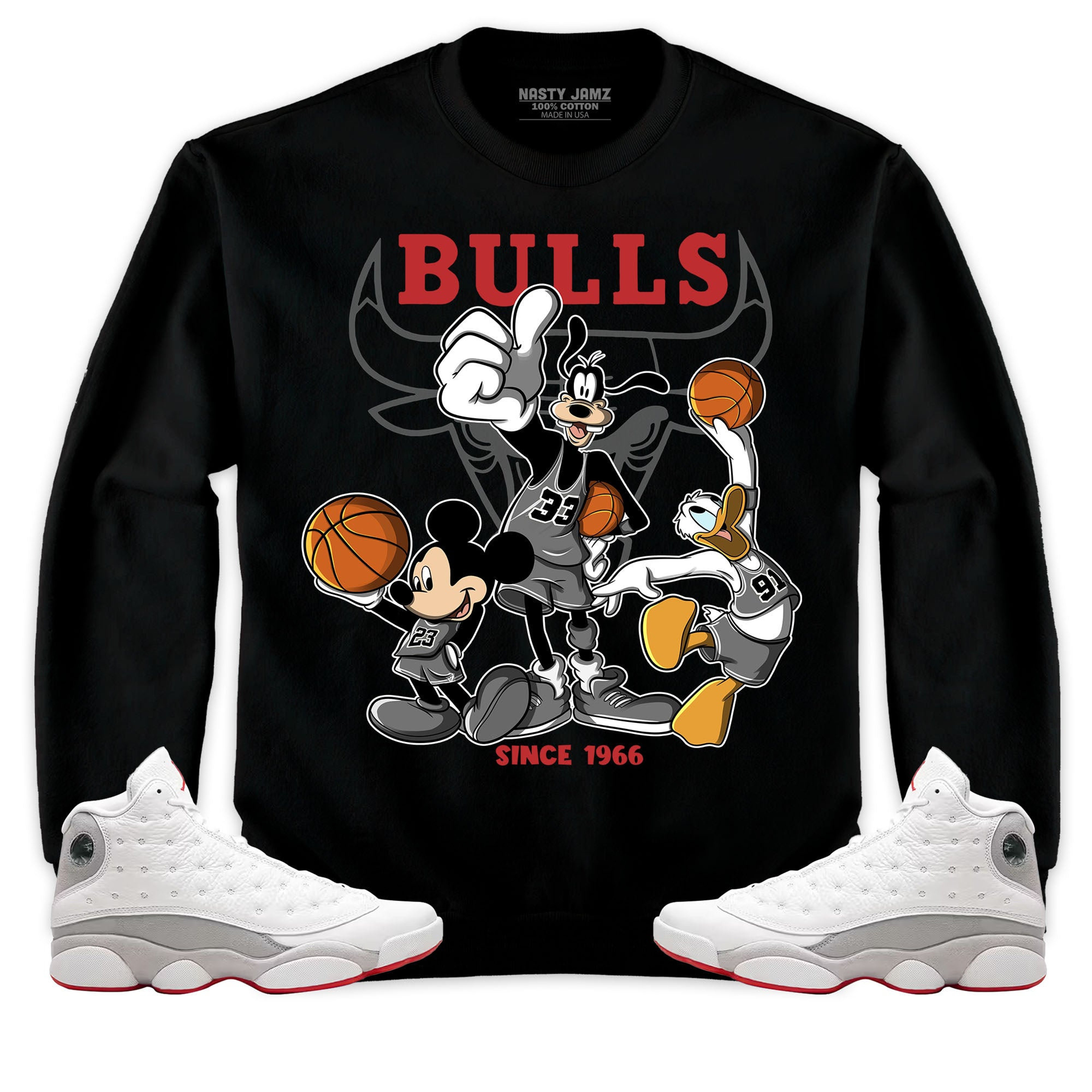 Jordan 13 Wolf Grey Unisex Sweatshirt, Hoodie Shirts Disney Basketball, Shirt To Match Sneaker