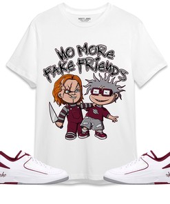 Jordan 2 Low Cherrywood Unisex Shirt Chuckie No More Fake Friends, Shirt To Match Sneaker