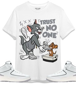 Jordan 2 Neutral Grey Unisex Shirt Trust No One Cat And Mouse, Shirt To Match Sneaker