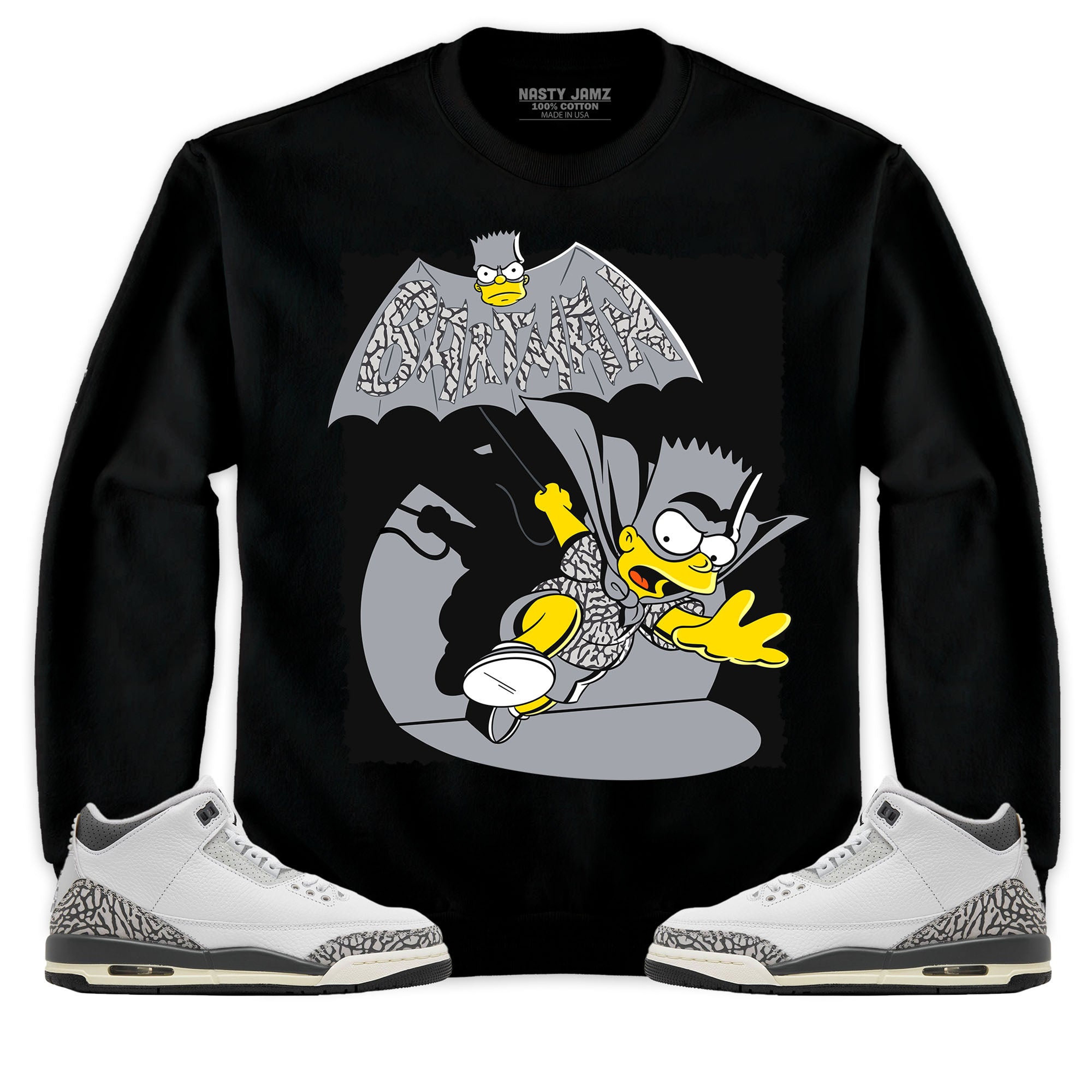 Jordan 3 Hide N Sneak Unisex Sweatshirt, Hoodie Shirts Bartman Simpson, Shirt To Match Sneaker
