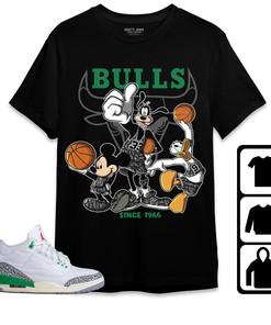 Jordan 3 Lucky Green Unisex Shirt, Hoodie Sweatshirt Disney Basketball, Shirt To Match Sneaker