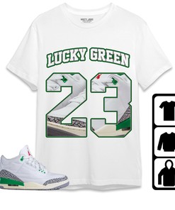 Jordan 3 Lucky Green Unisex Shirt Number 23 CM3 Name, Shirt To Match Sneaker