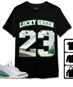 Jordan 3 Lucky Green Unisex Shirt Number 23 CM3 Name, Shirt To Match Sneaker