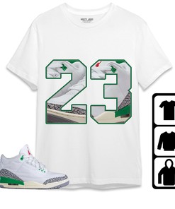 Jordan 3 Lucky Green Unisex Shirt Number 23 CM3, Shirt To Match Sneaker