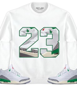Jordan 3 Lucky Green Unisex Shirt Number 23 CM3, Shirt To Match Sneaker