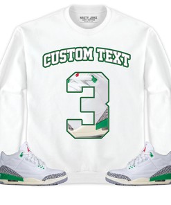 Jordan 3 Lucky Green Unisex Shirt Number 3 CM3 Custom Text, Shirt To Match Sneaker