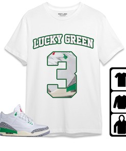 Jordan 3 Lucky Green Unisex Shirt Number 3 CM3 Name, Shirt To Match Sneaker