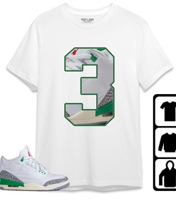 Jordan 3 Lucky Green Unisex Shirt Number 3 CM3, Shirt To Match Sneaker