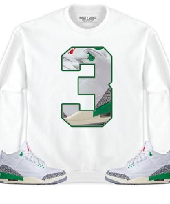 Jordan 3 Lucky Green Unisex Shirt Number 3 CM3, Shirt To Match Sneaker