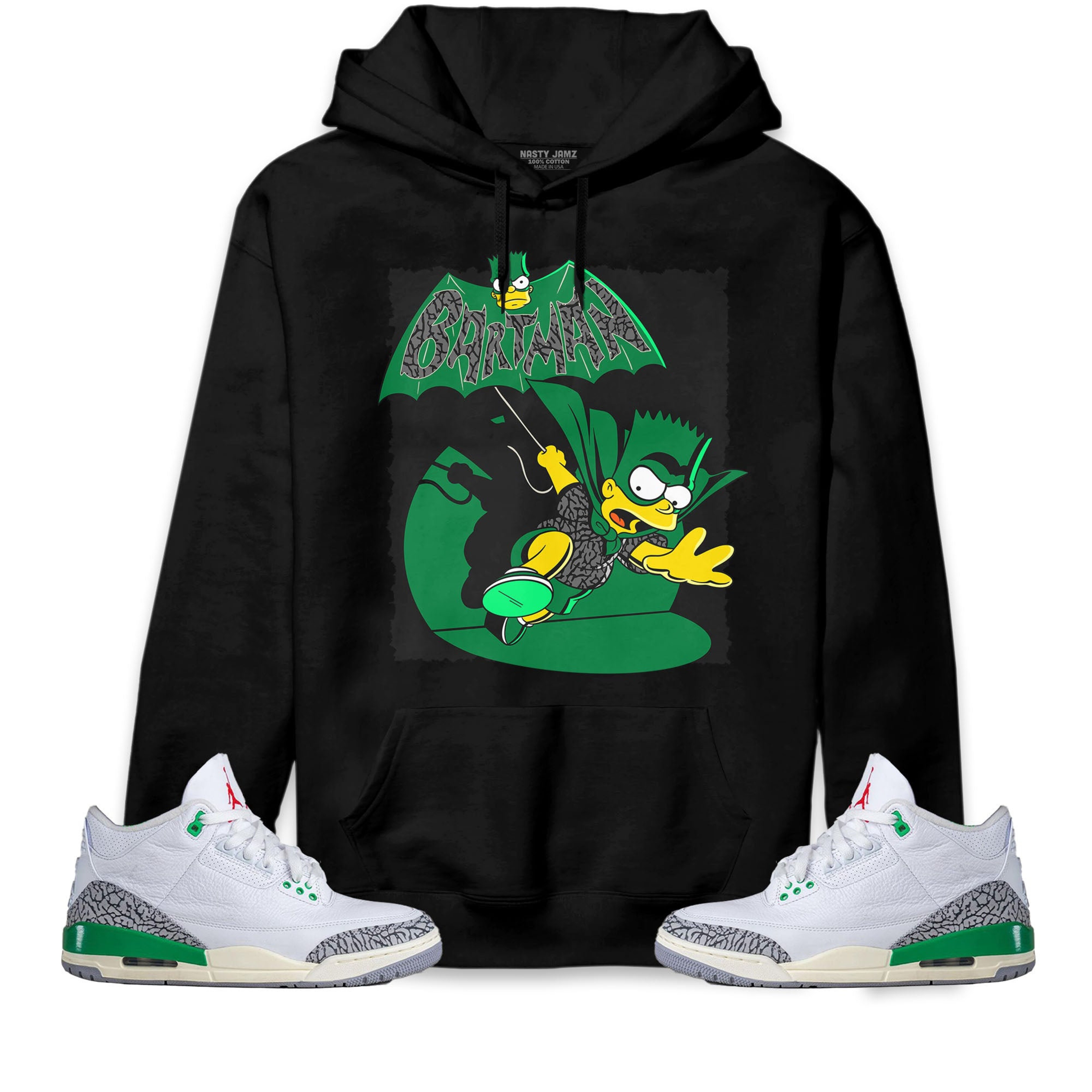 Jordan 3 Lucky Green Unisex Sweatshirt, Hoodie Shirts Bartman Simpson, Shirt To Match Sneaker