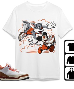 Jordan 3 Mars Stone Unisex Shirt Cat And Mouse Chasing, Shirt To Match Sneaker