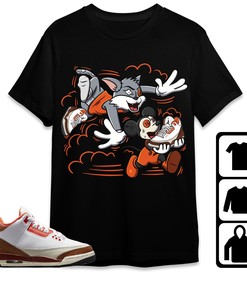 Jordan 3 Mars Stone Unisex Shirt Cat And Mouse Chasing, Shirt To Match Sneaker