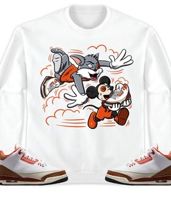 Jordan 3 Mars Stone Unisex Shirt Cat And Mouse Chasing, Shirt To Match Sneaker