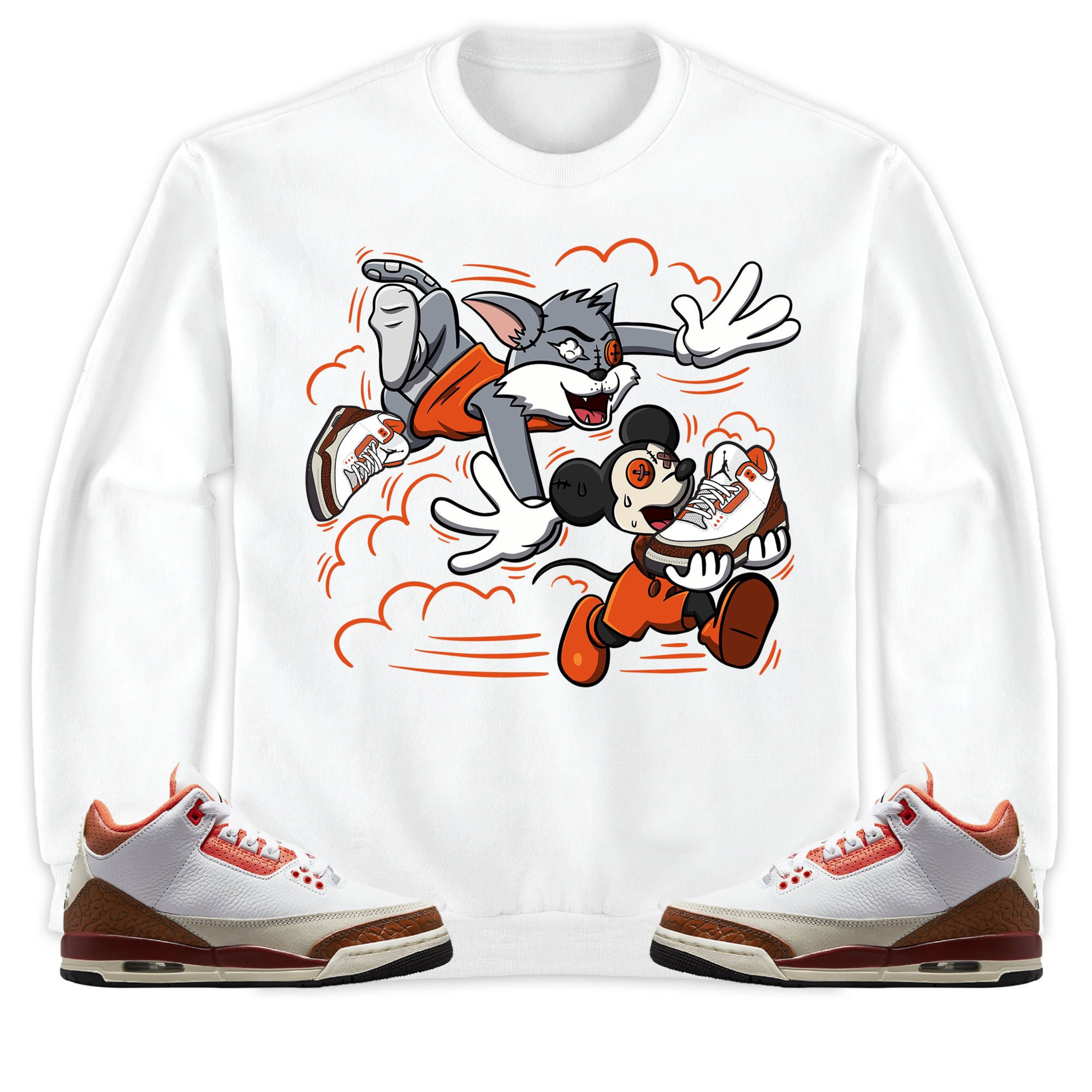 Jordan 3 Mars Stone Unisex Shirt Cat And Mouse Chasing, Shirt To Match Sneaker