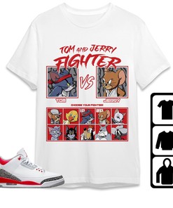 Jordan 3 Retro Fire Red 2022 Unisex T-Shirt, Sweatshirt, Hoodie, Cat And Mouse Fighter, Shirt To Match Sneaker