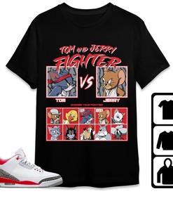 Jordan 3 Retro Fire Red 2022 Unisex T-Shirt, Sweatshirt, Hoodie, Cat And Mouse Fighter, Shirt To Match Sneaker
