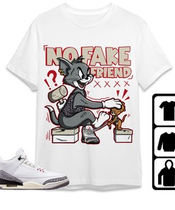 Jordan 3 White Cement Reimagined Unisex Shirt Fake Friend Cat And Mouse, Shirt To Match Sneaker
