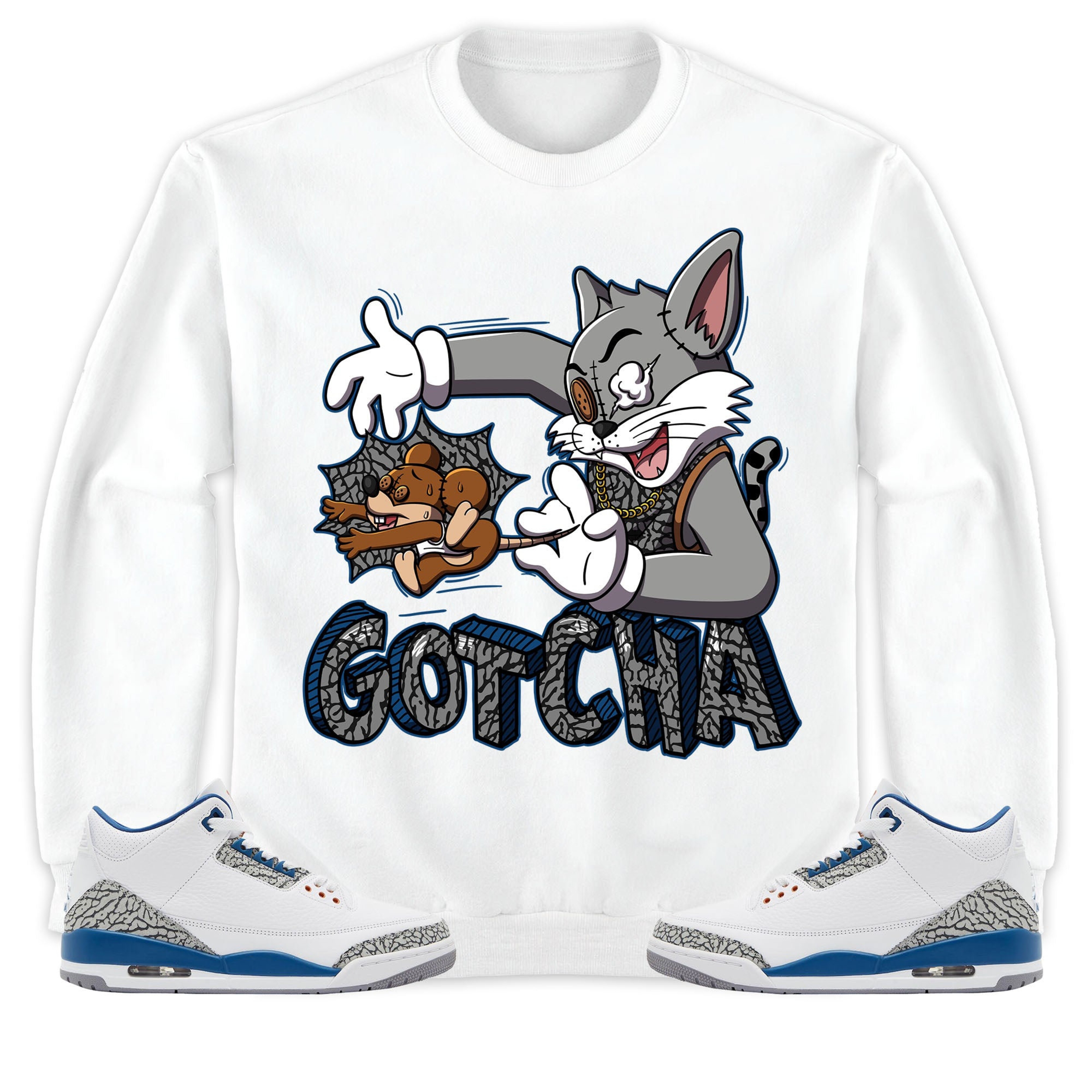Jordan 3 Wizards Unisex Shirt Gotcha Cat And Mouse, Shirt To Match Sneaker
