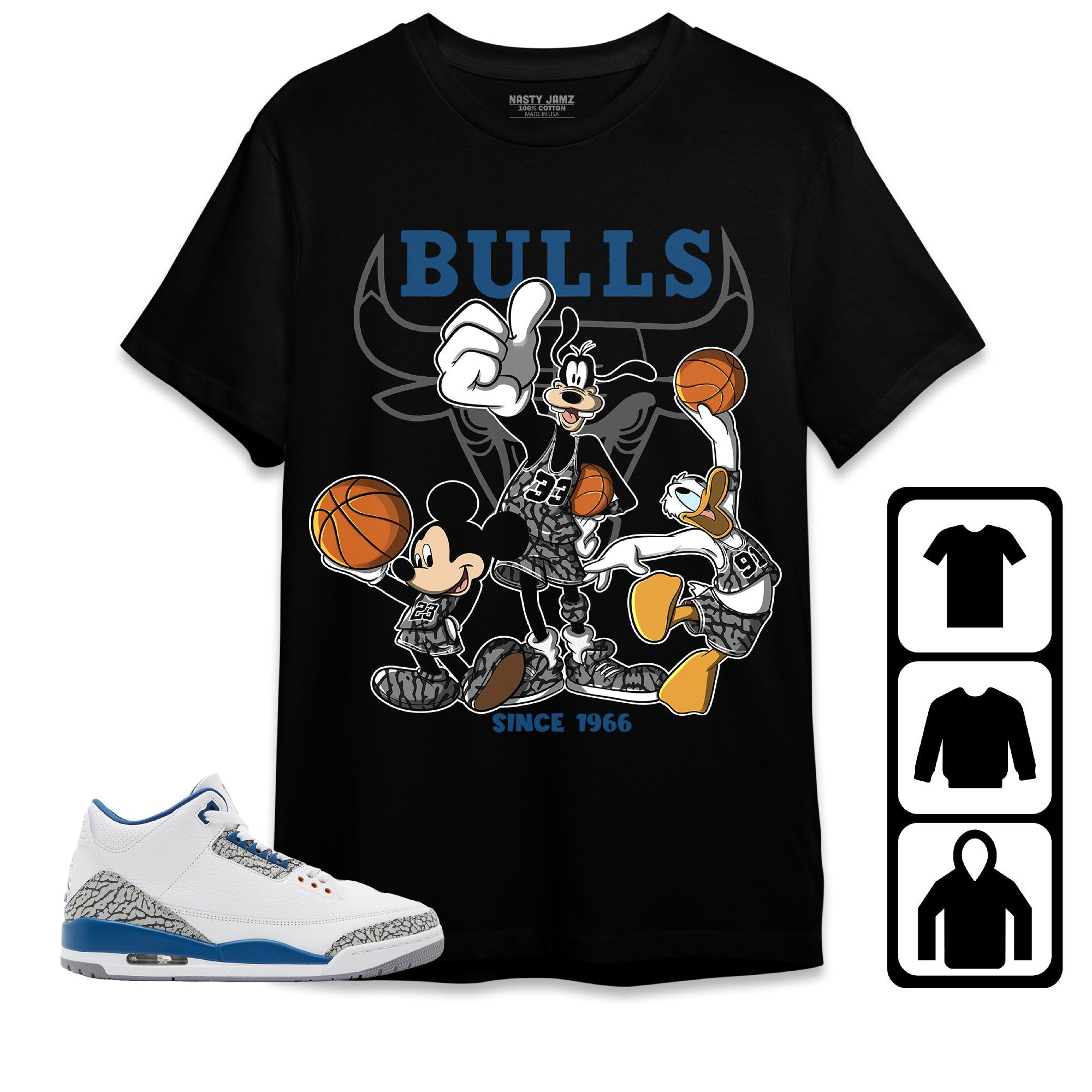 Jordan 3 Wizards Unisex Shirt, Hoodie Sweatshirt Disney Basketball, Shirt To Match Sneaker