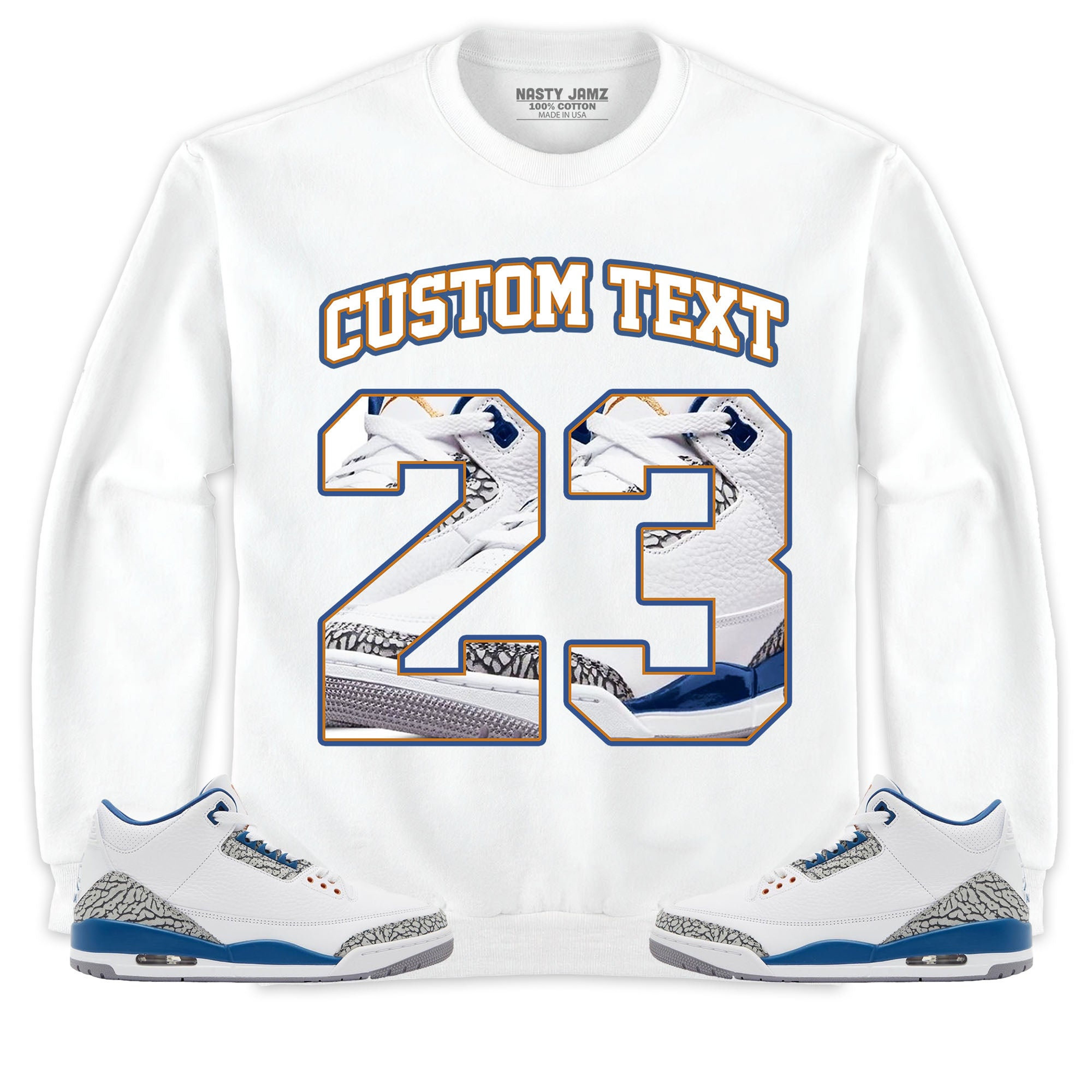 Jordan 3 Wizards Unisex Shirt Number 23 CM3 Custom Text, Shirt To Match Sneaker