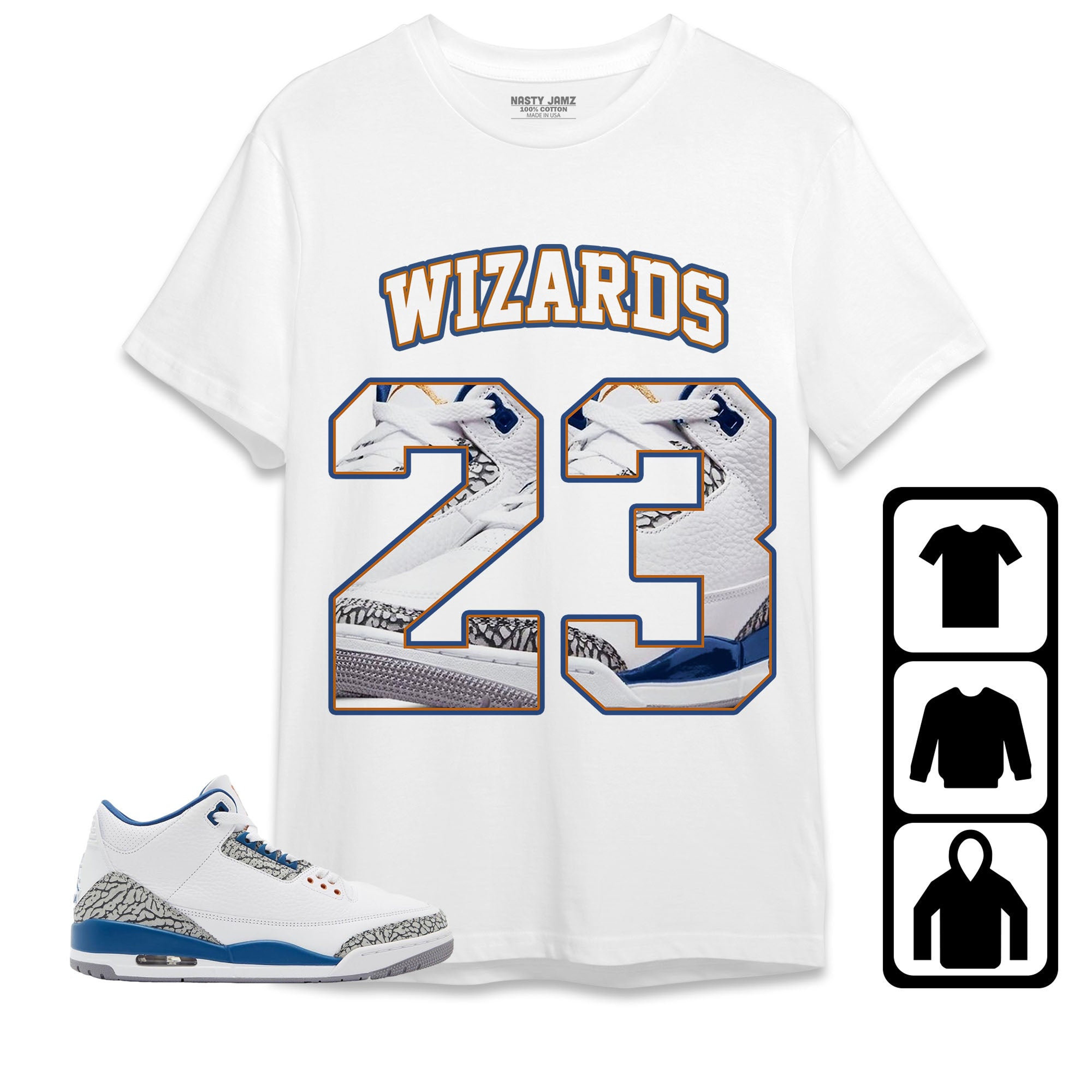 Jordan 3 Wizards Unisex Shirt Number 23 CM3 Name, Shirt To Match Sneaker