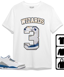 Jordan 3 Wizards Unisex Shirt Number 3 CM3 Name, Shirt To Match Sneaker