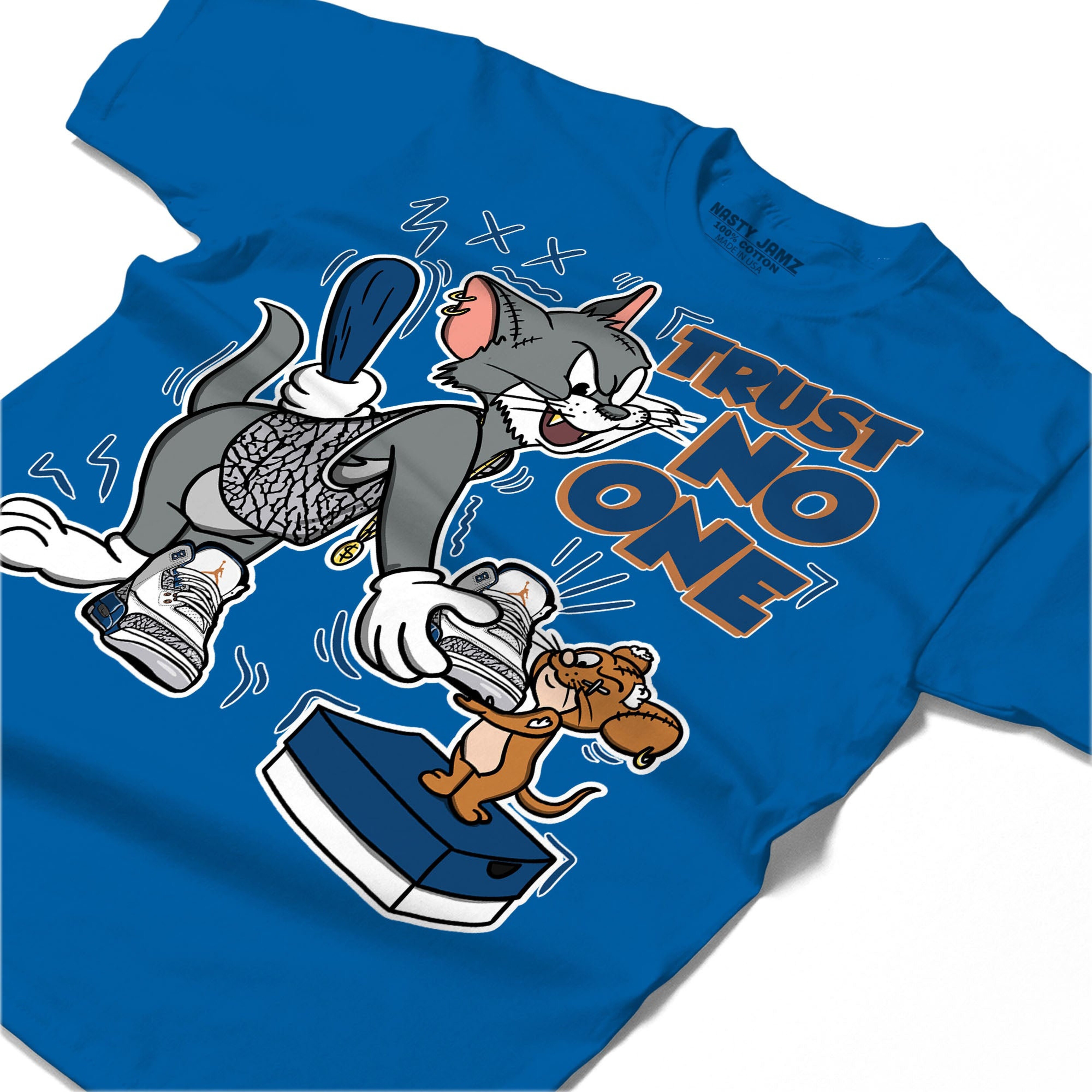 Jordan 3 Wizards Unisex Shirt Trust No One Cat And Mouse Shirt Match Royal