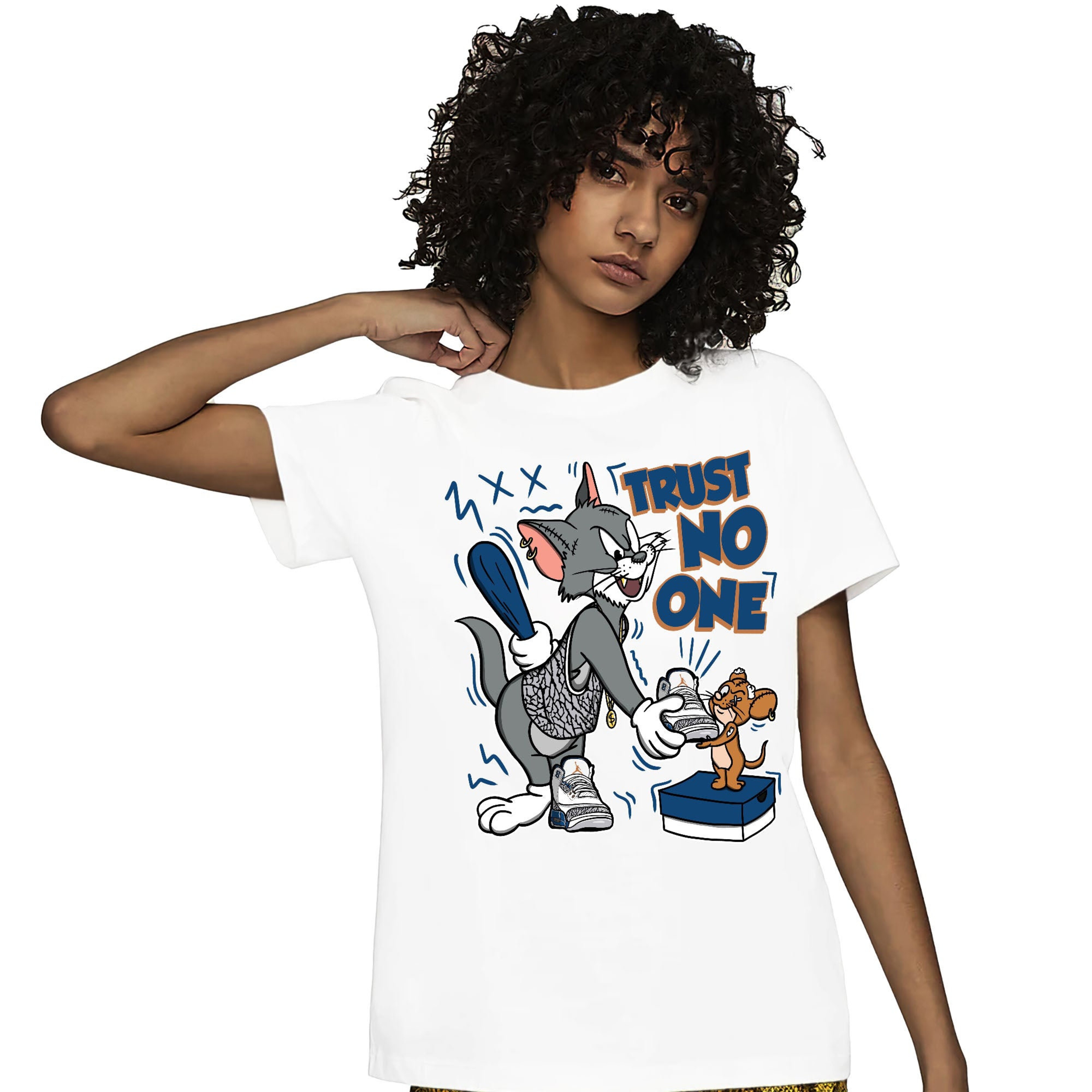 Jordan 3 Wizards Unisex Shirt Trust No One Cat And Mouse, Shirt To Match Sneaker