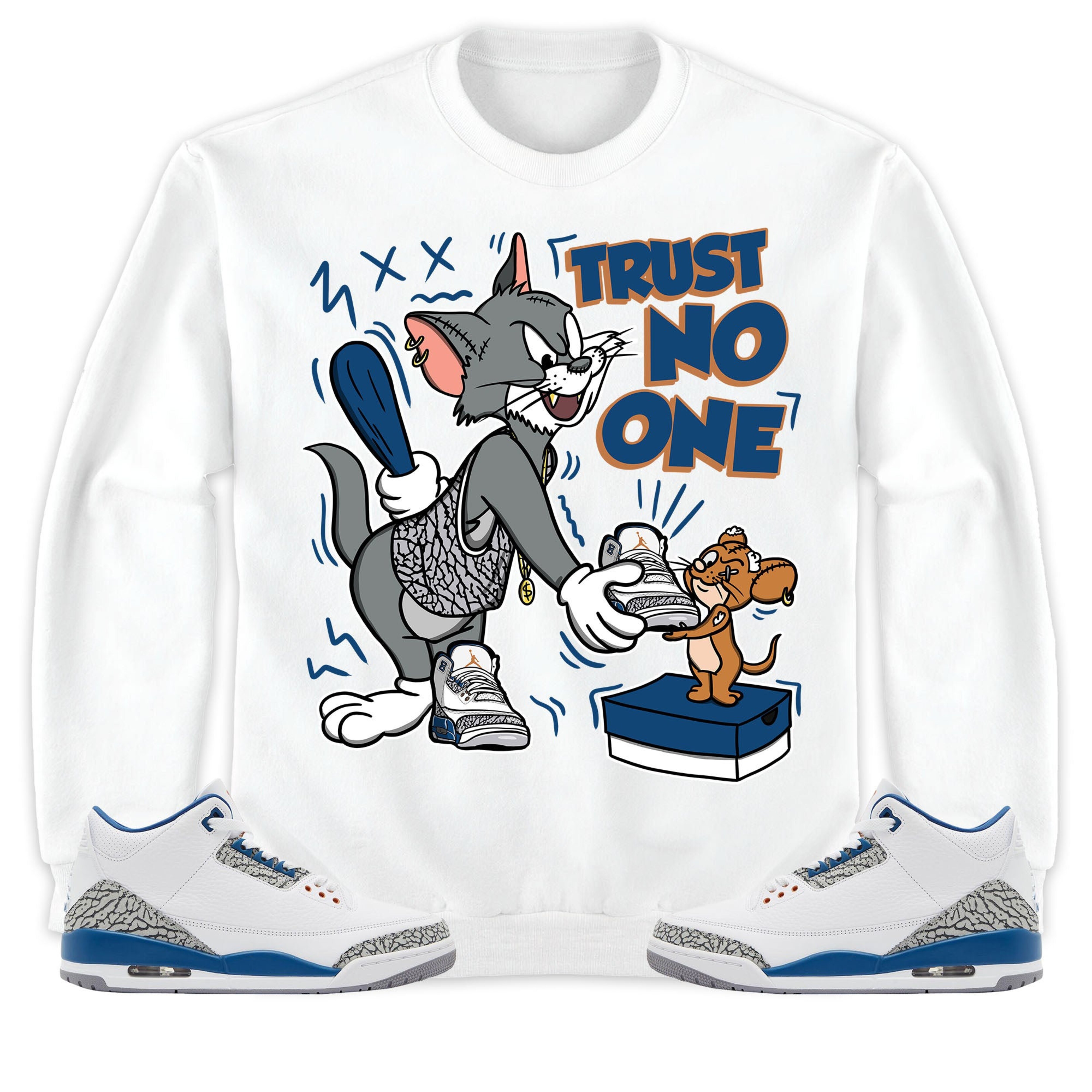 Jordan 3 Wizards Unisex Shirt Trust No One Cat And Mouse, Shirt To Match Sneaker