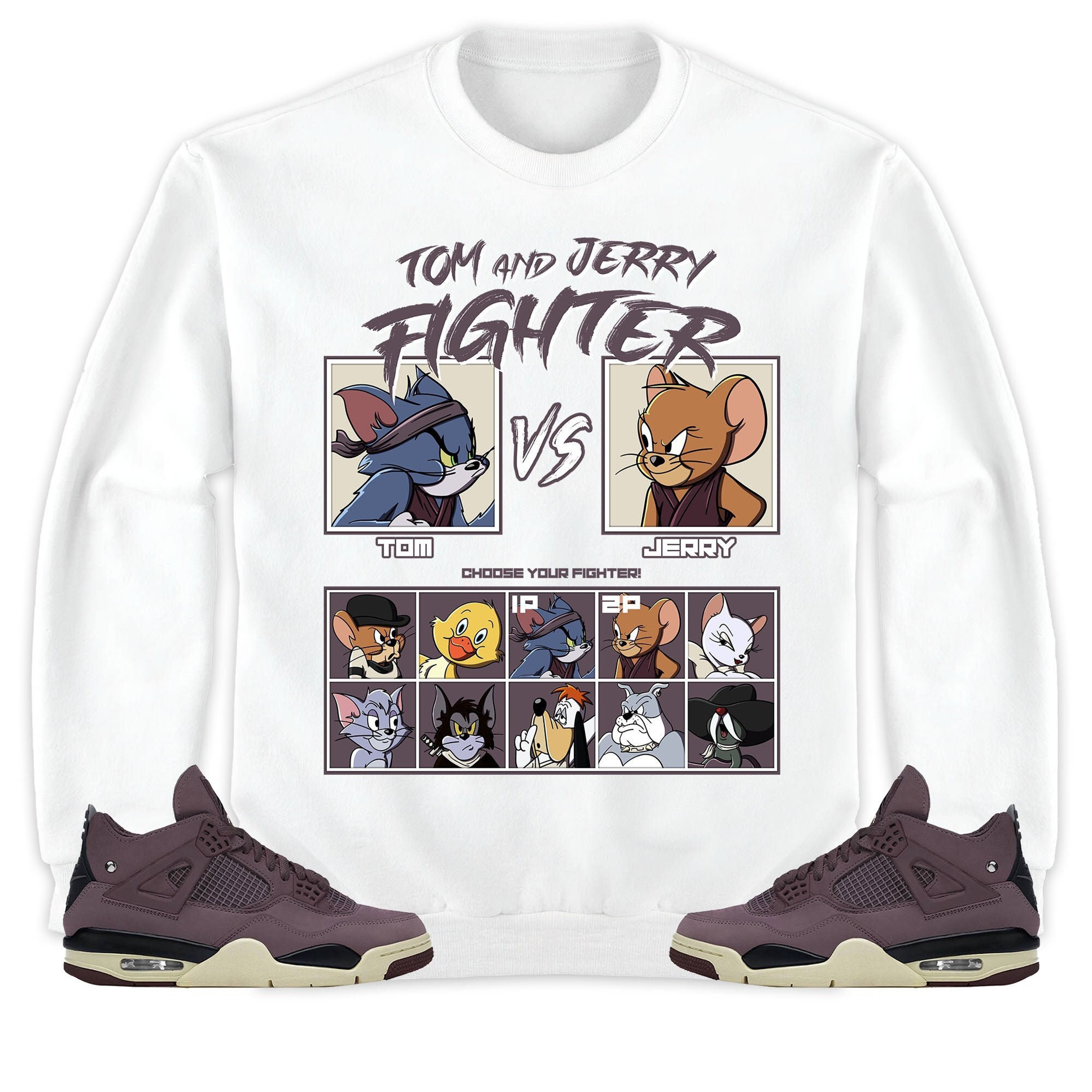 Jordan 4 A Ma Maniere Violet Ore Unisex Sweatshirt, Hoodie, Cat And Mouse Fighter, Shirt To Match Sneaker