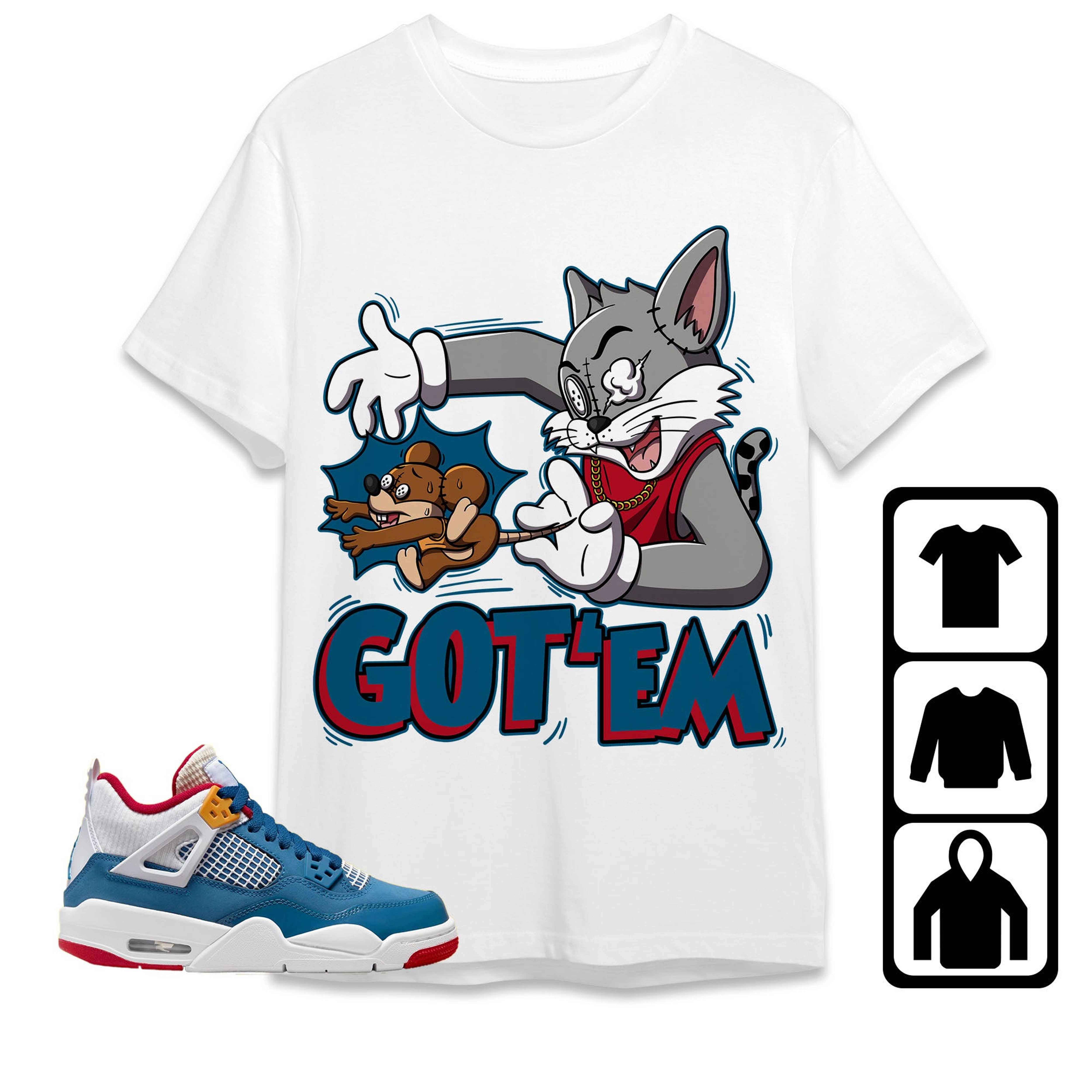 Jordan 4 Messy Room Unisex Shirt Got Em Cat And Mouse, Shirt To Match Sneaker