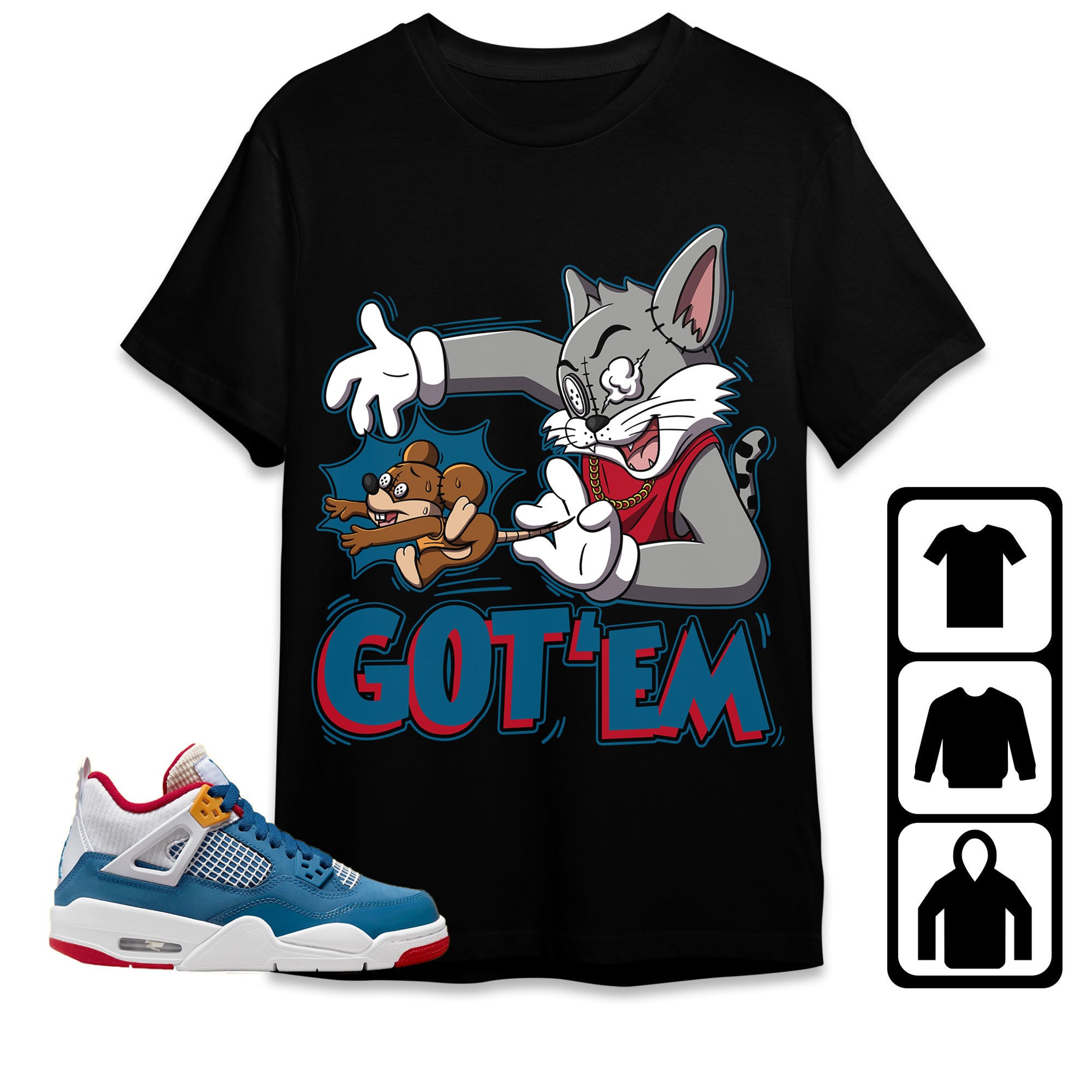 Jordan 4 Messy Room Unisex Shirt Got Em Cat And Mouse, Shirt To Match Sneaker