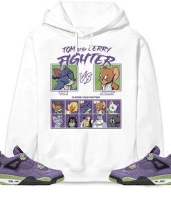 Jordan 4 Retro Canyon Purple Unisex Sweatshirt, Hoodie, Cat And Mouse Fighter, Shirt To Match Sneaker