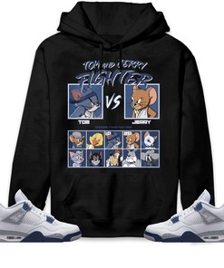 Jordan 4 Retro White Midnight Navy Unisex Sweatshirt, Hoodie, Cat And Mouse Fighter, Shirt To Match Sneaker