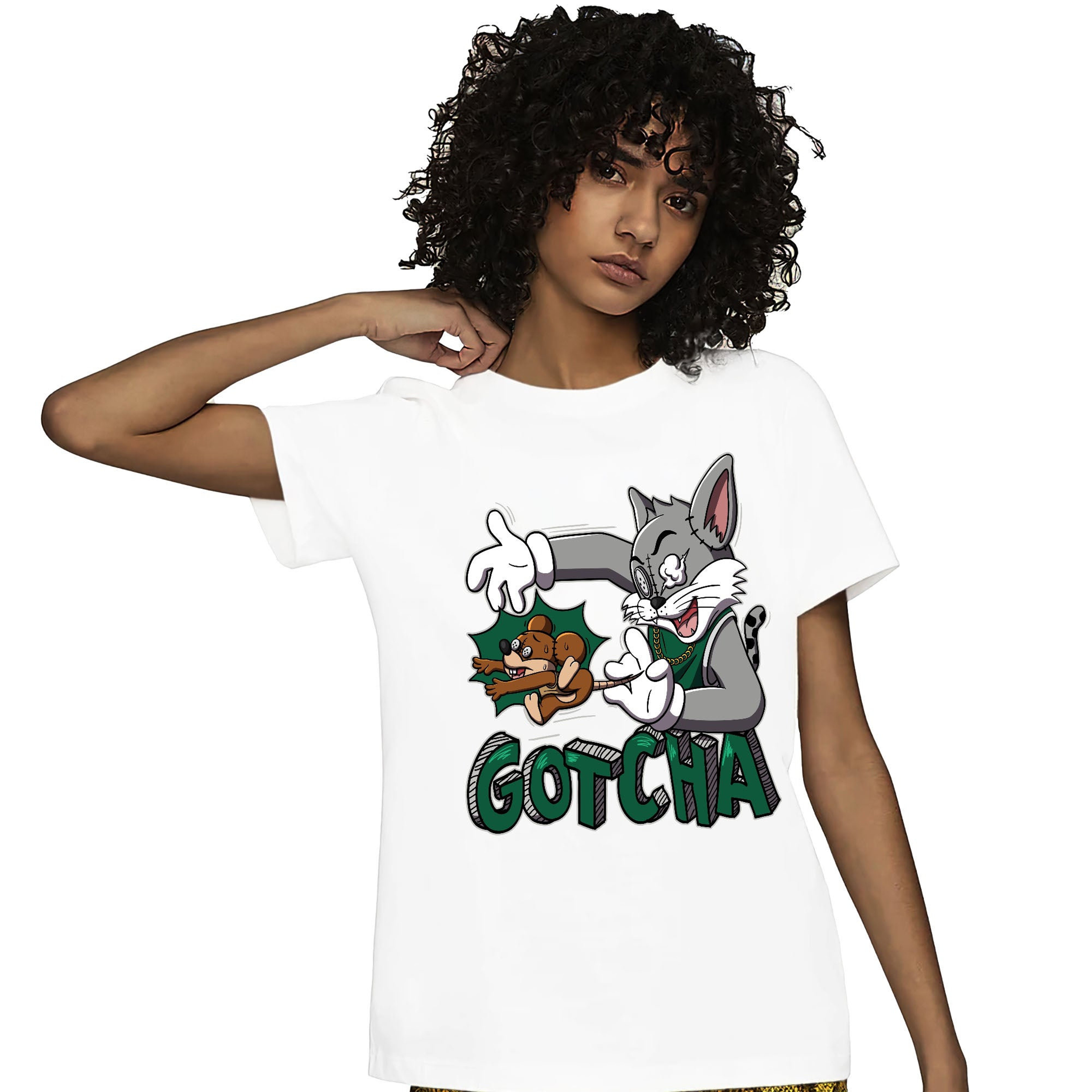Jordan 4 SB Pine Green Unisex Shirt Gotcha Cat And Mouse, Shirt To Match Sneaker