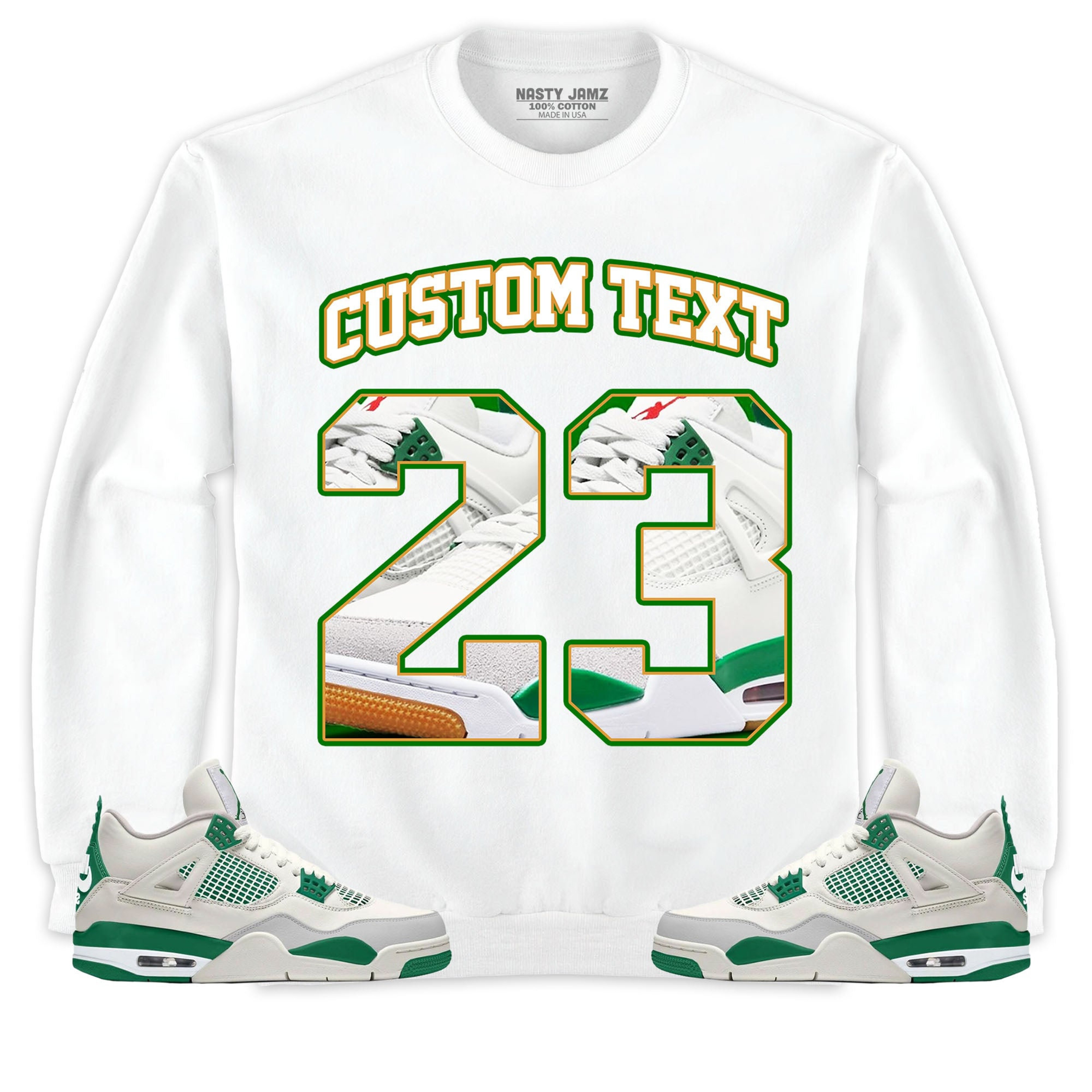 Jordan 4 SB Pine Green Unisex Shirt Number 23 CM4 Custom Text, Shirt To Match Sneaker