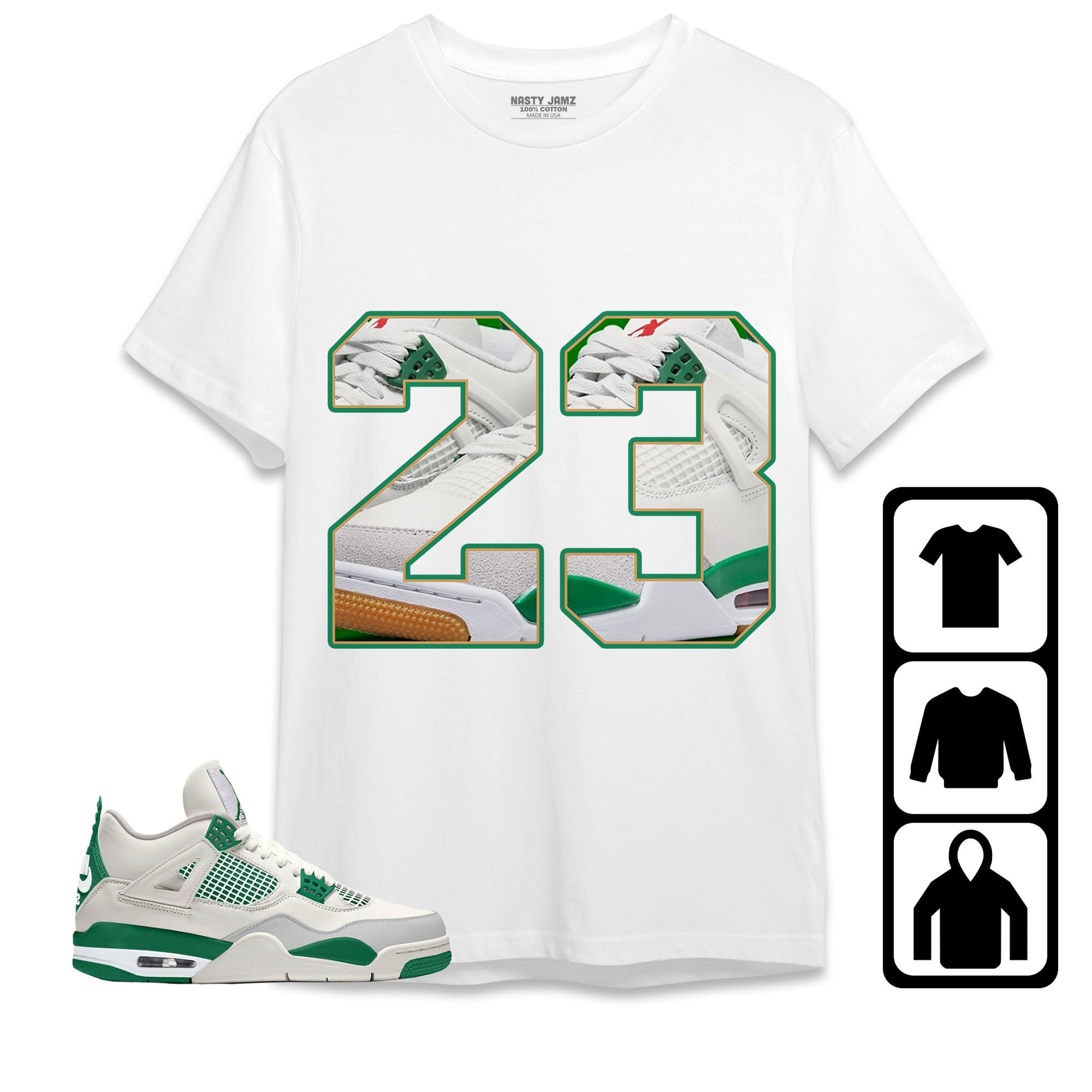 Jordan 4 SB Pine Green Unisex Shirt Number 23 CM4, Shirt To Match Sneaker