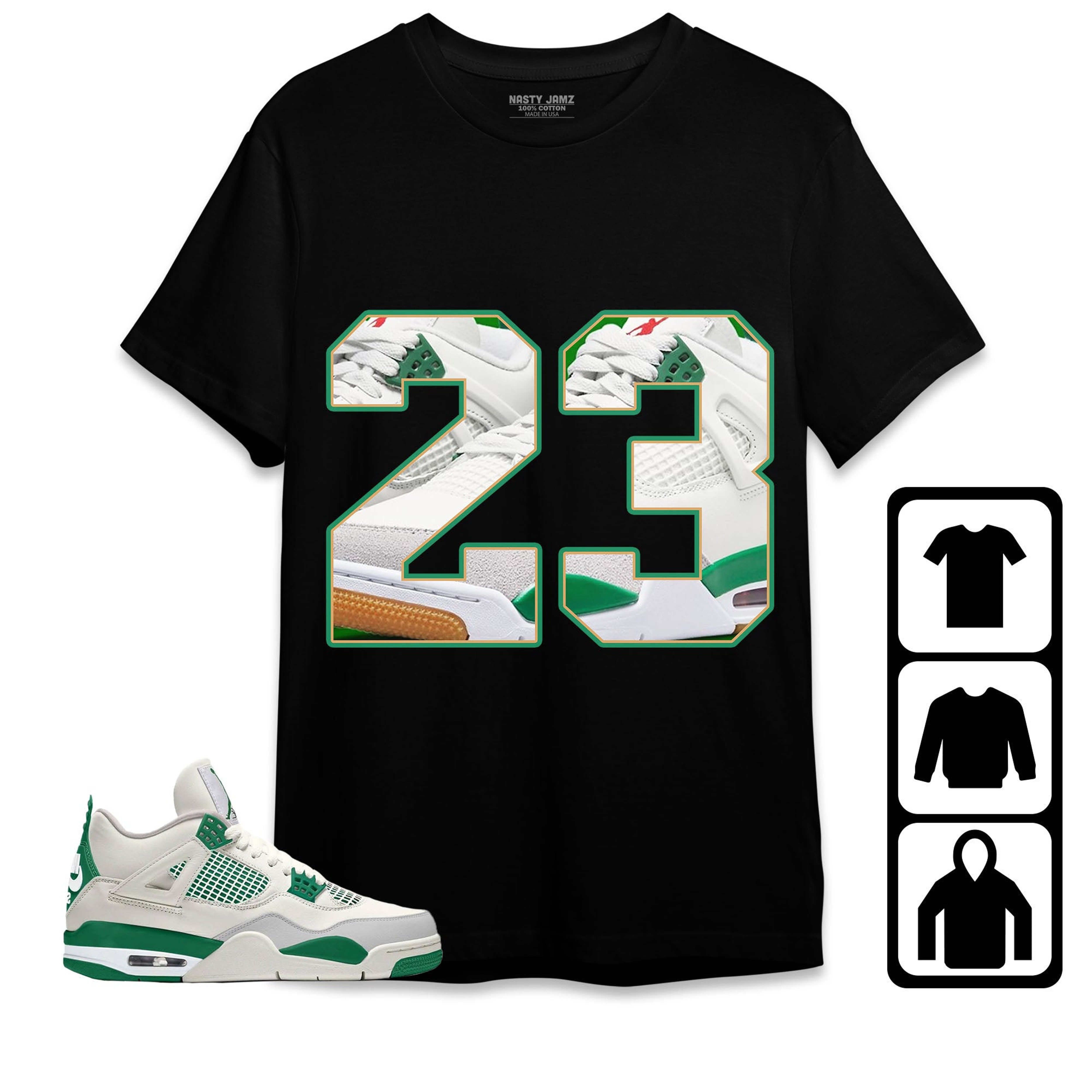 Jordan 4 SB Pine Green Unisex Shirt Number 23 CM4, Shirt To Match Sneaker
