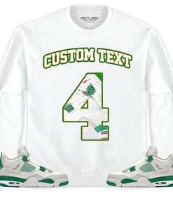 Jordan 4 SB Pine Green Unisex Shirt Number 4 CM4 Custom Text, Shirt To Match Sneaker