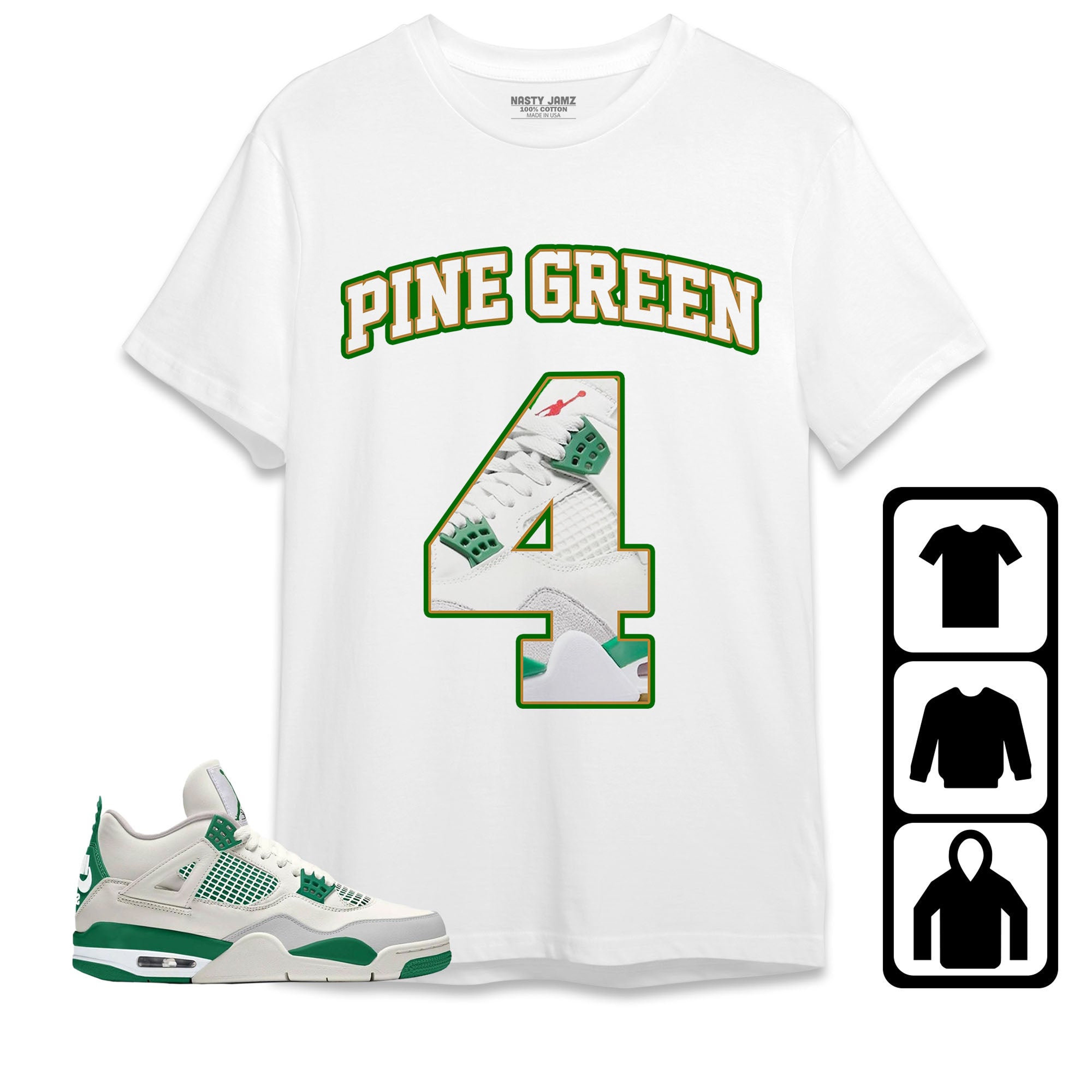 Jordan 4 SB Pine Green Unisex Shirt Number 4 CM4 Name, Shirt To Match Sneaker