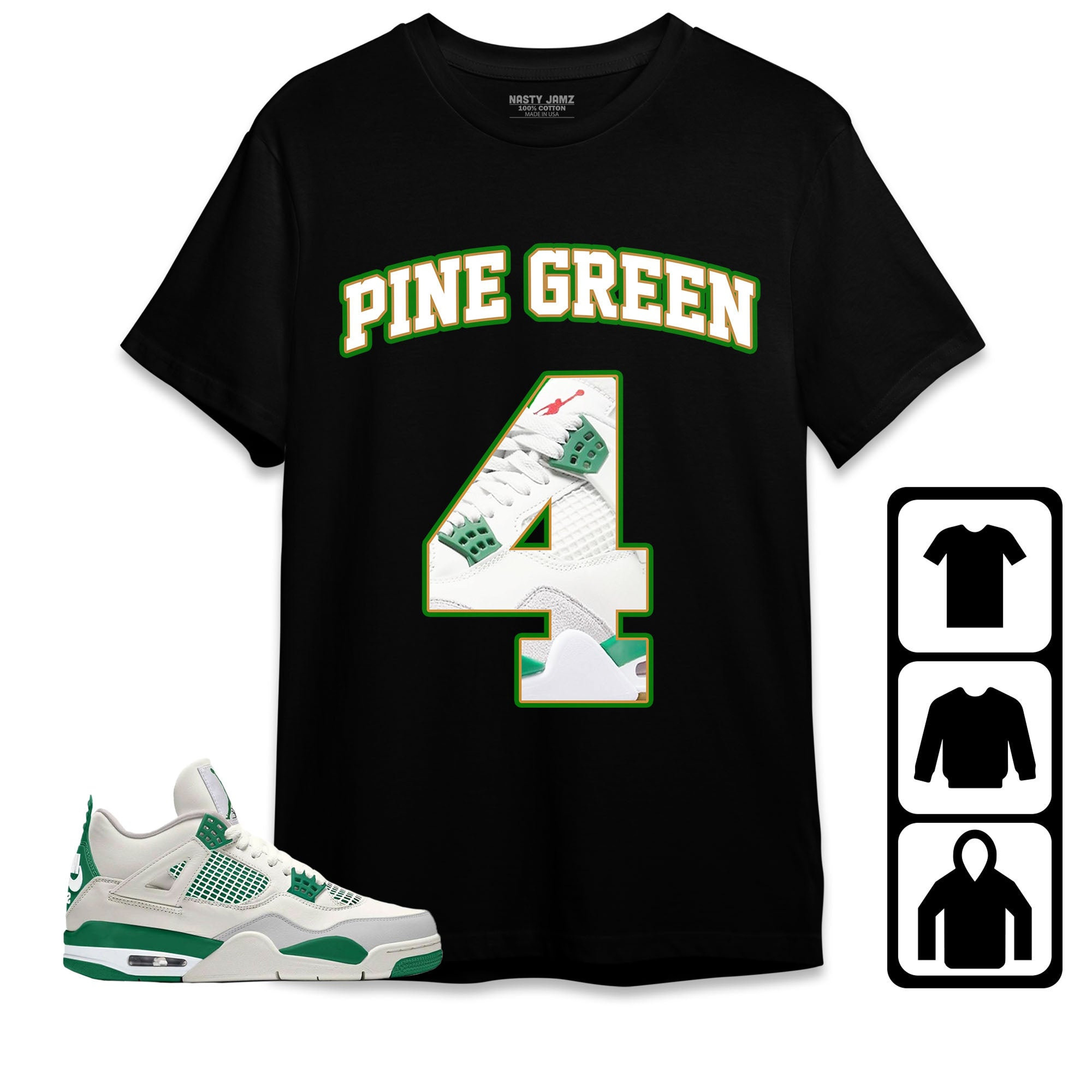 Jordan 4 SB Pine Green Unisex Shirt Number 4 CM4 Name, Shirt To Match Sneaker