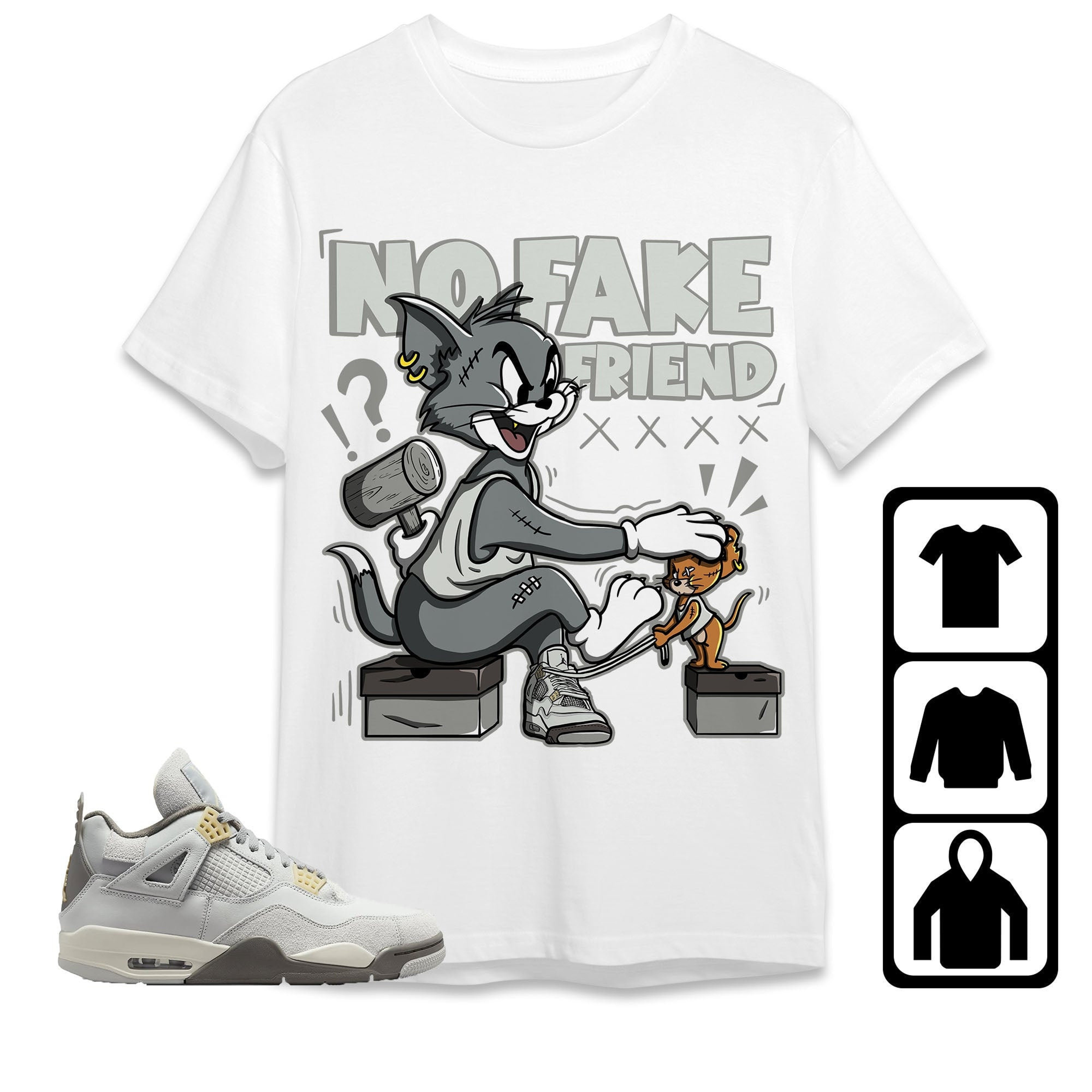 Jordan 4 SE Craft Photon Dust Unisex Shirt Fake Friend Cat And Mouse, Shirt To Match Sneaker