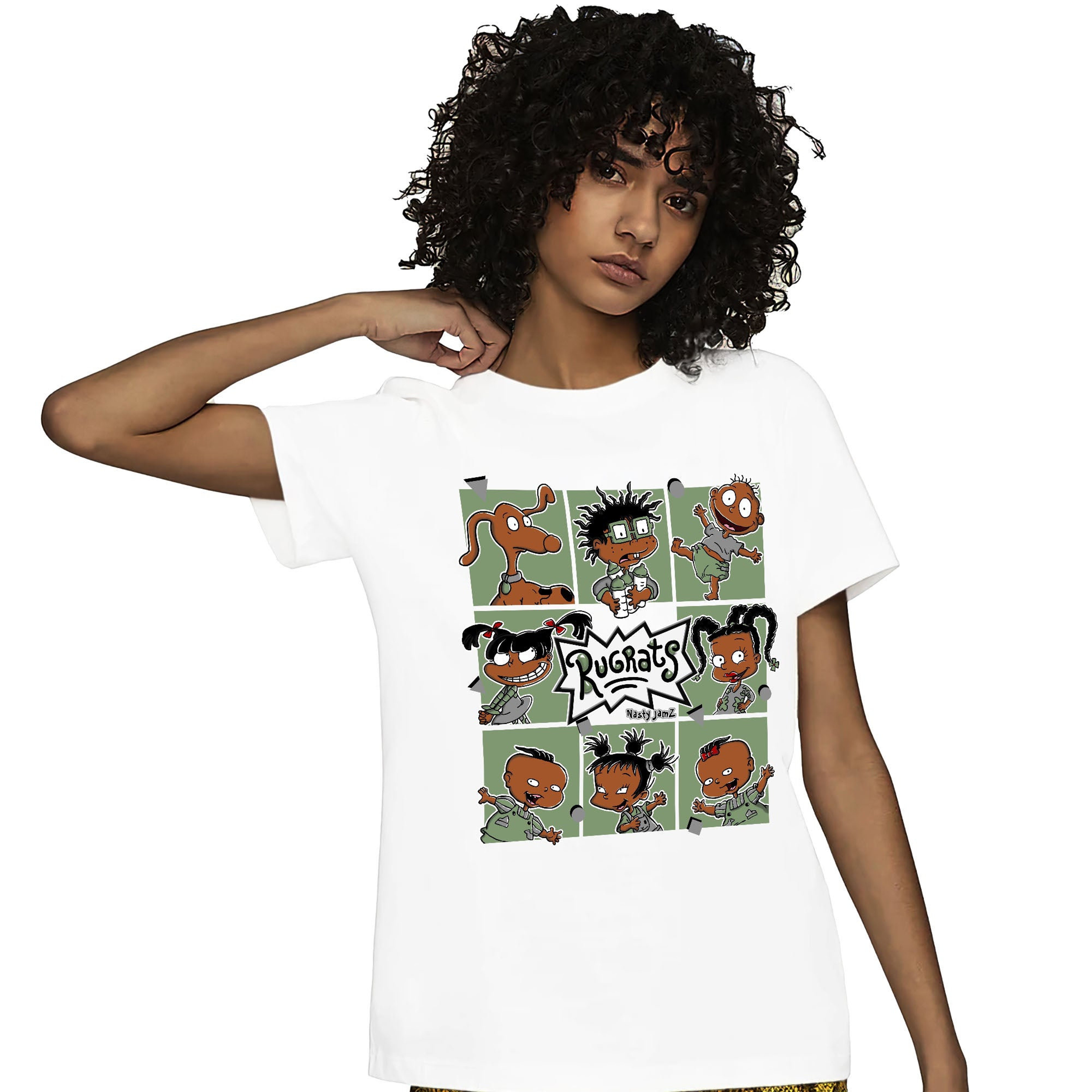 Jordan 4 Seafoam Oil Green Unisex Shirt 90s Cartoon, Shirt To Match Sneaker