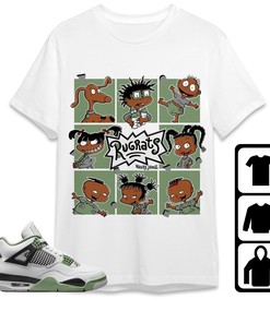 Jordan 4 Seafoam Oil Green Unisex Shirt 90s Cartoon, Shirt To Match Sneaker