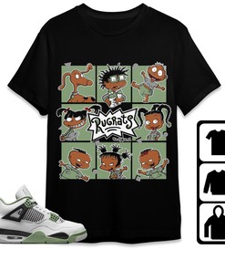 Jordan 4 Seafoam Oil Green Unisex Shirt 90s Cartoon, Shirt To Match Sneaker
